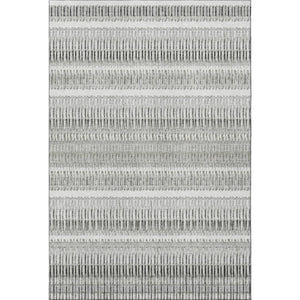 HomeRoots 8' X 10' Ivory And Gray Striped Washable Area Rug – Stylish, Durable, Stain-Resistant with UV Protection! 650486