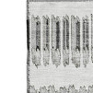 HomeRoots 9' X 12' Ivory and Gray Striped Washable Area Rug - UV Protected, Stain Resistant, Stylish Comfort 650487