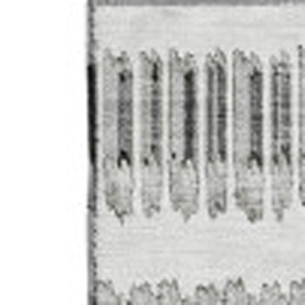 HomeRoots 10' X 14' Ivory and Gray Striped Washable Area Rug with UV Protection for Stylish, Durable Living Spaces 650488