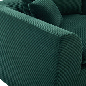 English Elm UNITED Cloud Couch Modular Sectional Sofa with Corduroy Cover, Ergonomic 2-Seater, No Assembly Needed Emerald W1568P371119