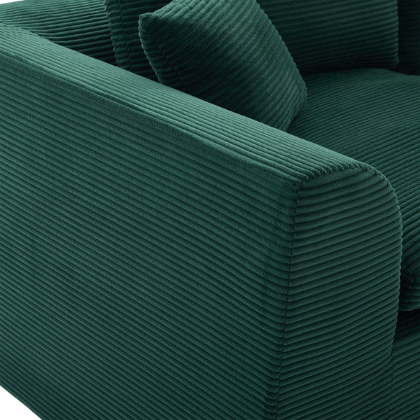 English Elm UNITED Cloud Couch Modular Sectional Sofa with Corduroy Cover, Ergonomic 2-Seater, No Assembly Needed Emerald W1568P371119