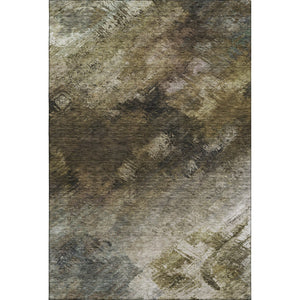 HomeRoots 10' X 14' Washable Abstract Area Rug in Chocolate Gray & Charcoal - Stylish, Durable, UV Protected! 650506