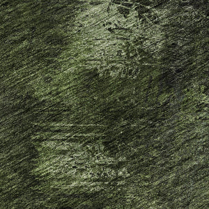HomeRoots 8' Modern Abstract Round Rug in Green, Gray & Charcoal - Washable, UV-Protected & Stain-Resistant! 650509