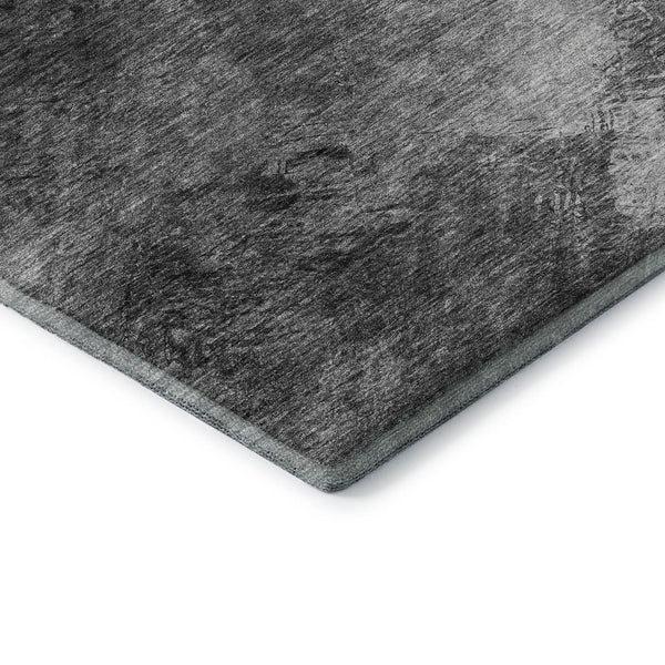 HomeRoots 5' X 8' Stylish Gray Silver Black Abstract Area Rug - UV Protected, Washable, Pet-Friendly Design 650514