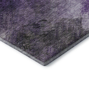 HomeRoots 5' X 8' Abstract Purple Gray Ivory Area Rug - Washable, UV Protected, Stylish & Durable Design 650520
