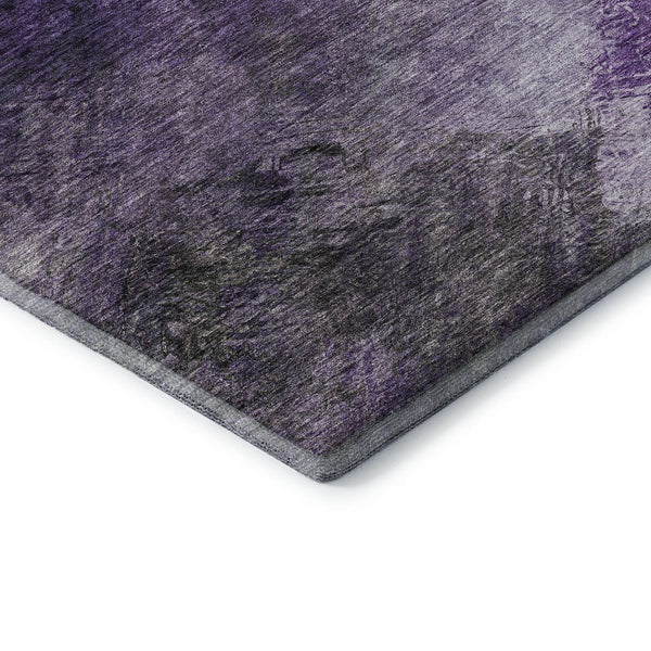 HomeRoots 5' X 8' Abstract Purple Gray Ivory Area Rug - Washable, UV Protected, Stylish & Durable Design 650520