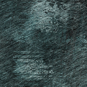 HomeRoots 8' Teal Ivory and Gray Abstract Washable Round Rug – Stylish UV-Resistant Design for Busy Homes 650533