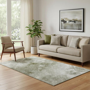 HomeRoots 5' X 8' Modern Taupe Ivory & Gray Abstract Washable Area Rug with UV Protection for Busy Homes 650538