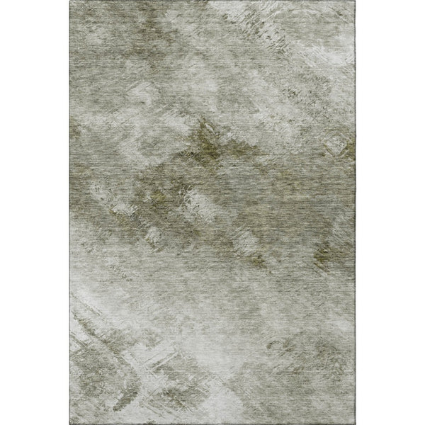 HomeRoots 5' X 8' Modern Taupe Ivory & Gray Abstract Washable Area Rug with UV Protection for Busy Homes 650538