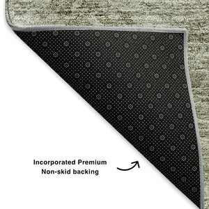 HomeRoots 10' X 14' Contemporary Taupe Ivory Gray Abstract Area Rug - Washable, UV Protected & Pet Friendly! 650542