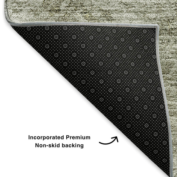 HomeRoots 10' X 14' Contemporary Taupe Ivory Gray Abstract Area Rug - Washable, UV Protected & Pet Friendly! 650542