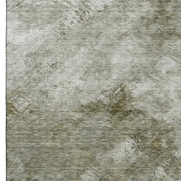 HomeRoots 10' X 14' Contemporary Taupe Ivory Gray Abstract Area Rug - Washable, UV Protected & Pet Friendly! 650542