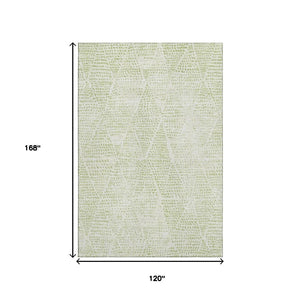 HomeRoots 10' Artichoke Green & Ivory Diamond Washable Area Rug - UV Protected, Durable for Homes & Outdoors 650548