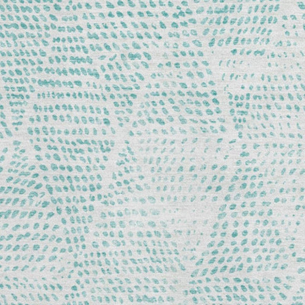 HomeRoots 8' X 10' Stylish Aqua and Ivory Diamond Washable Area Rug with UV Protection for Busy Homes 650552