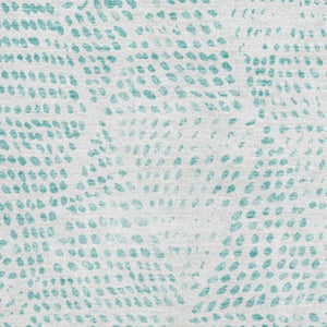 HomeRoots 10' X 14' Aqua And Ivory Diamond Washable Area Rug – Durable, UV-Protected, Stylish & Easy Care! 650554
