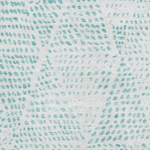 HomeRoots 10' X 14' Aqua And Ivory Diamond Washable Area Rug – Durable, UV-Protected, Stylish & Easy Care! 650554