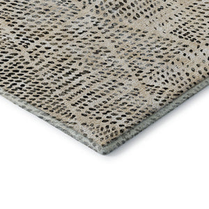 HomeRoots 5' X 8' Beige and Ivory Diamond Area Rug – Washable, Stain Resistant, UV Protected for Active Homes 650556