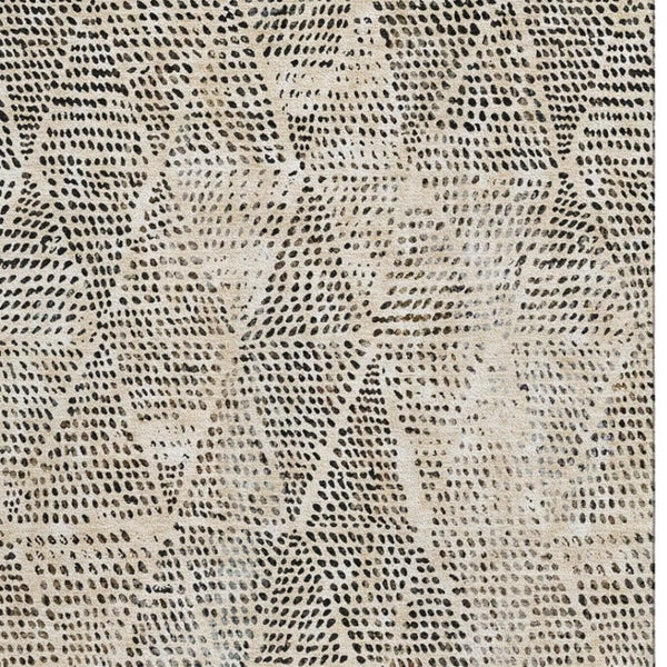 HomeRoots 9' X 12' Beige and Ivory Diamond Area Rug - Washable, Stain Resistant, UV Protected for Busy Homes 650559