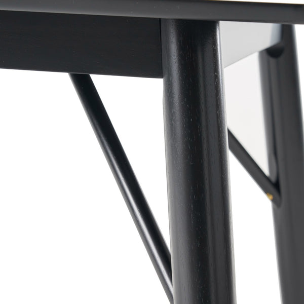 English Elm Dining Table for Six with Clean Minimalist Lines Ideal for Modern and Scandinavian Spaces 65056.00BLK