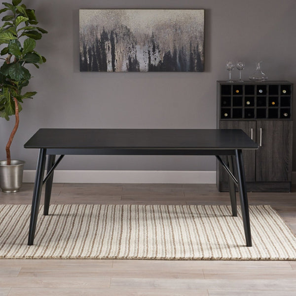 English Elm Dining Table for Six with Clean Minimalist Lines Ideal for Modern and Scandinavian Spaces 65056.00BLK