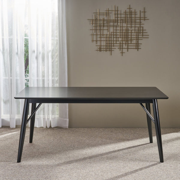 English Elm Dining Table for Six with Clean Minimalist Lines Ideal for Modern and Scandinavian Spaces 65056.00BLK
