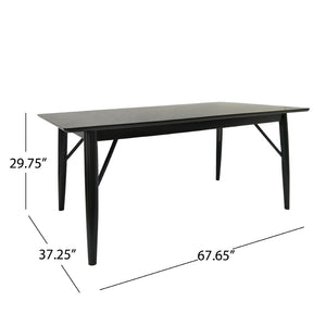 English Elm Dining Table for Six with Clean Minimalist Lines Ideal for Modern and Scandinavian Spaces 65056.00BLK