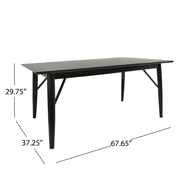 English Elm Dining Table for Six with Clean Minimalist Lines Ideal for Modern and Scandinavian Spaces 65056.00BLK
