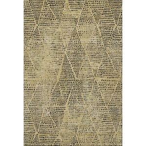 HomeRoots 5' X 8' Gold & Charcoal Diamond Area Rug - Washable, UV Protected, Stain Resistant for Busy Homes 650568