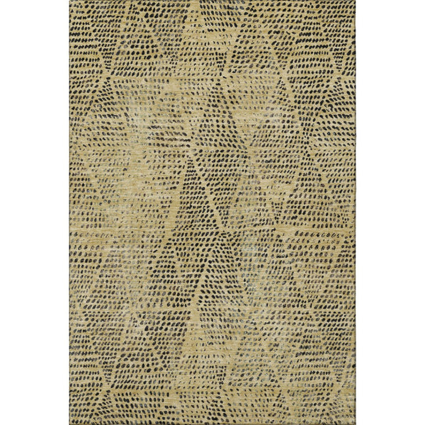 HomeRoots 5' X 8' Gold & Charcoal Diamond Area Rug - Washable, UV Protected, Stain Resistant for Busy Homes 650568
