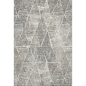 HomeRoots 8' X 10' Ivory & Charcoal Diamond Area Rug – Washable, Stain-Resistant, UV Protected for Modern Homes 650582