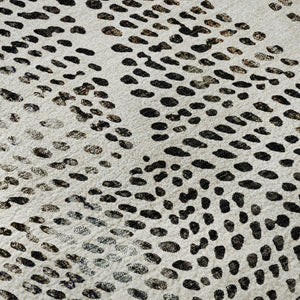 HomeRoots 10' X 14' Ivory & Charcoal Diamond Area Rug - Washable, UV-Protected, Perfect for Busy Homes! 650584