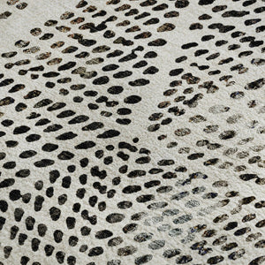 HomeRoots 10' X 14' Ivory & Charcoal Diamond Area Rug - Washable, UV-Protected, Perfect for Busy Homes! 650584