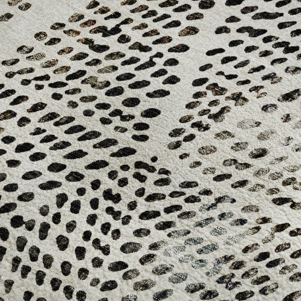HomeRoots 10' X 14' Ivory & Charcoal Diamond Area Rug - Washable, UV-Protected, Perfect for Busy Homes! 650584