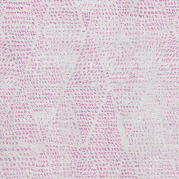 HomeRoots 9' X 12' Pink and Ivory Diamond Area Rug - Washable, UV-Protected, Stylish and Durable for Any Space 650589