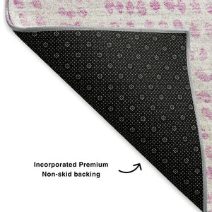 HomeRoots 10' X 14' Pink and Ivory Diamond Area Rug - Stylish, Washable, Durable with UV Protection for Homes 650590