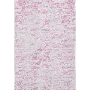 HomeRoots 10' X 14' Pink and Ivory Diamond Area Rug - Stylish, Washable, Durable with UV Protection for Homes 650590
