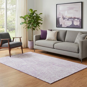 HomeRoots 5' X 8' Stylish Purple and Ivory Diamond Area Rug - Washable, UV Protected, Perfect for Busy Homes! 650592