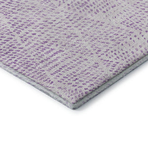 HomeRoots 8' Purple and Ivory Diamond Washable Round Rug – UV Protected, Stylish, and Perfect for Busy Homes! 650593