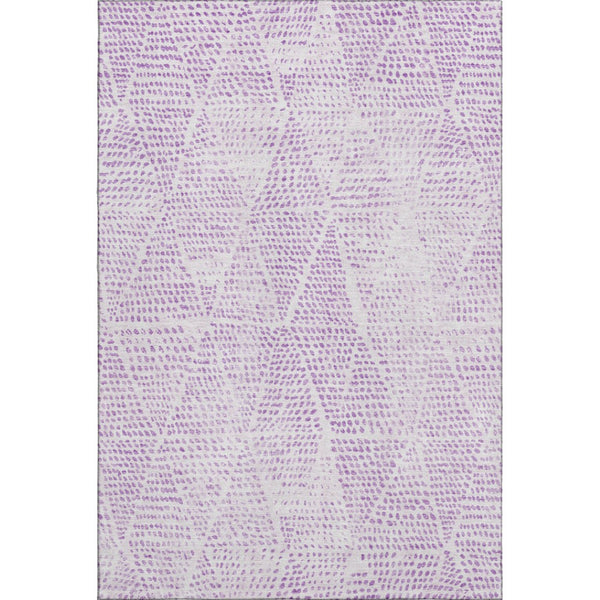 HomeRoots 9' X 12' Stylish Purple and Ivory Diamond Washable Area Rug with UV Protection for Busy Homes 650595
