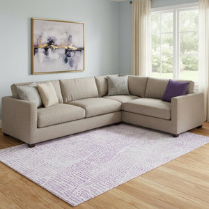 HomeRoots 10' X 14' Purple and Ivory Diamond Area Rug - Washable, UV-Protected, Perfect for Busy Homes & Kids! 650596