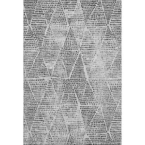 HomeRoots 5' X 8' Pewter and Ivory Diamond Area Rug - Washable, Stain-Resistant, UV Protected for Everyday Use 650598
