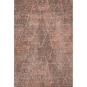 HomeRoots 5' X 8' Salmon & Charcoal Diamond Area Rug - Washable, UV-Protected, Stylish & Durable for Homes 650604