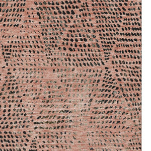 HomeRoots 10' X 14' Salmon & Charcoal Diamond Area Rug - Washable, UV-Protected, Stain-Resistant Design! 650608