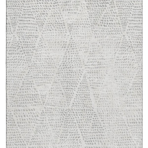 HomeRoots 8' X 10' Elegant Silver and Ivory Diamond Area Rug - Washable, UV Protected, Durable & Stylish! 650612