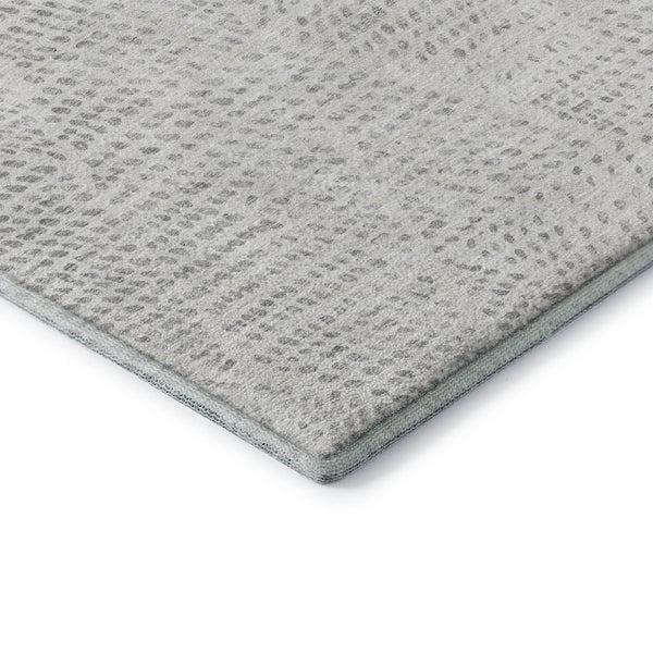 HomeRoots 9' X 12' Silver and Ivory Diamond Area Rug - Washable, UV Protected, Stylish & Durable for Homes 650613