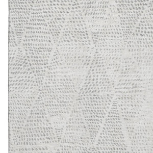 HomeRoots 10' X 14' Stylish Silver & Ivory Diamond Area Rug - Washable, UV Protected, Durable for Busy Homes 650614