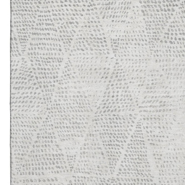 HomeRoots 10' X 14' Stylish Silver & Ivory Diamond Area Rug - Washable, UV Protected, Durable for Busy Homes 650614