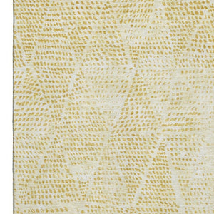 HomeRoots 9' X 12' Wheat And Ivory Diamond Area Rug - Durable, Stain-Resistant, UV Protected for Busy Homes 650625