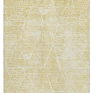 HomeRoots 10' X 14' Washable Wheat and Ivory Diamond Area Rug - Durable, UV-Protected, Pet-Friendly Style 650626