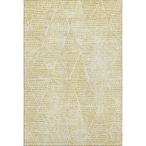 HomeRoots 10' X 14' Washable Wheat and Ivory Diamond Area Rug - Durable, UV-Protected, Pet-Friendly Style 650626